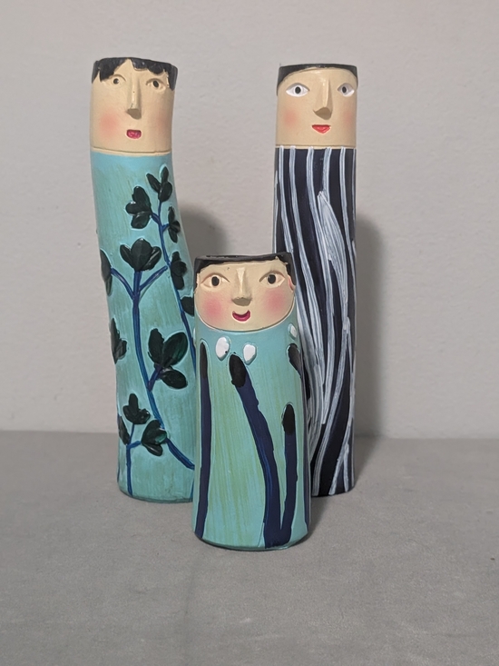Other - Boho Fun Family Spring Bud Vases Set Of 3 Resin